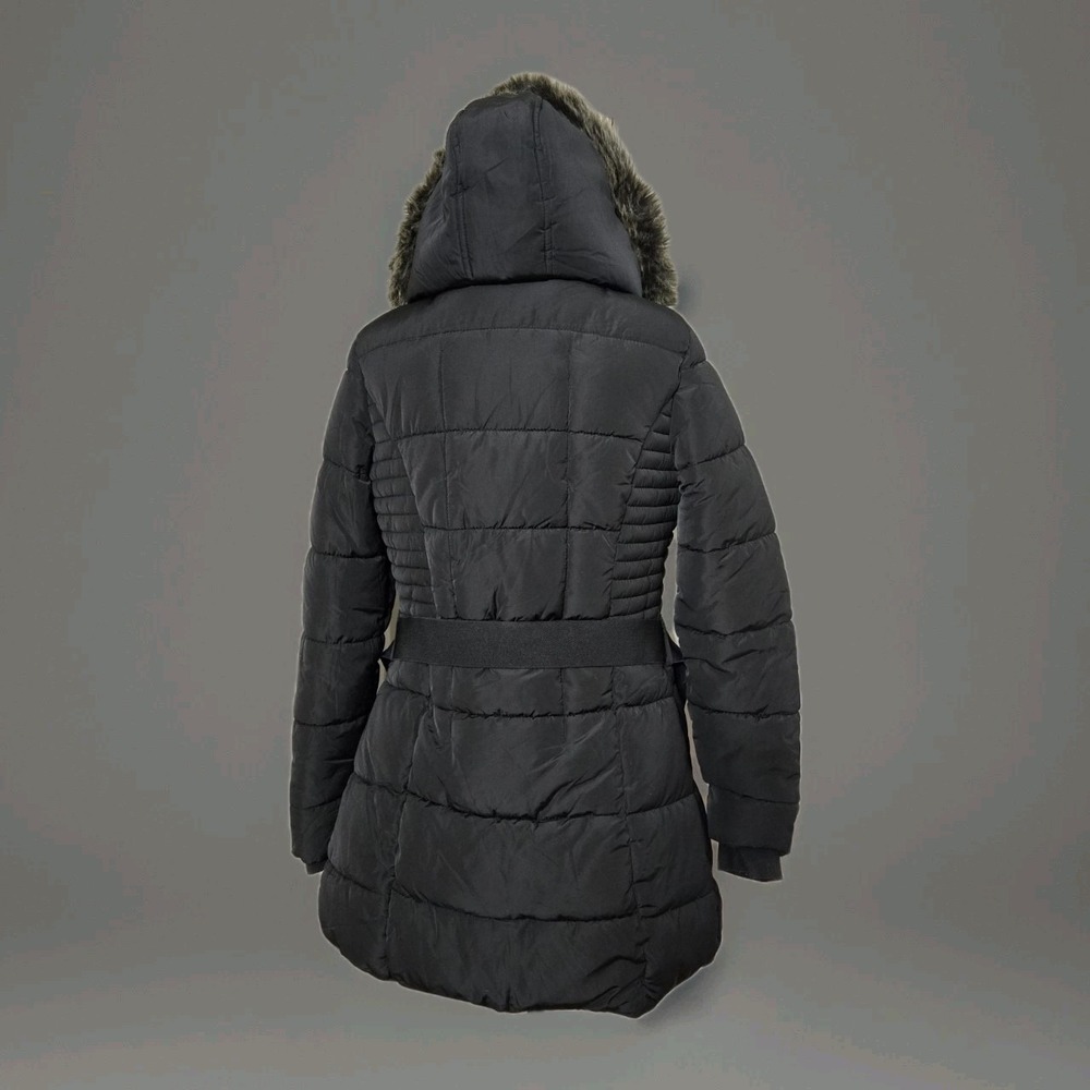 YMI Polyfill Puffer Jacket with Faux Fur Trim Hood and Pop Zippers M Style J1538 - Picture 6 of 16